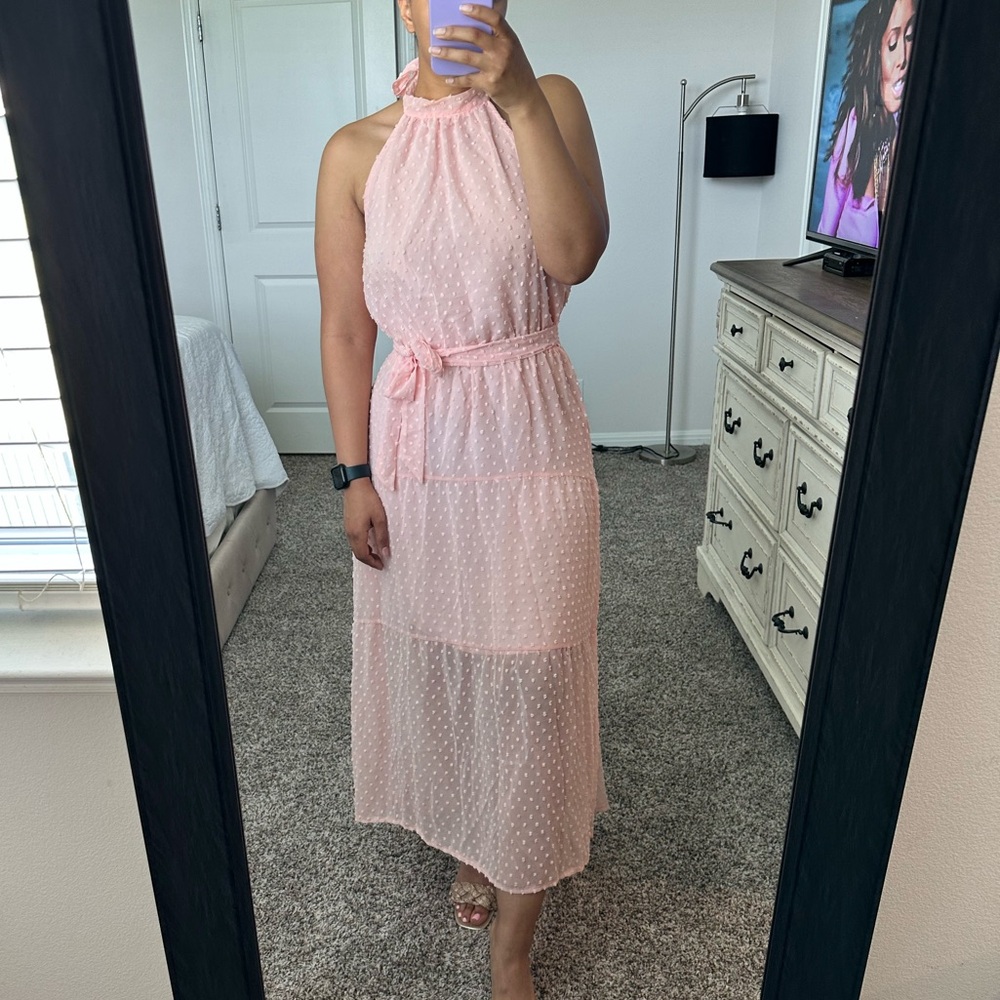 Halter Neck Floral Backless Loose Ruffle Maxi Dress - Picture 5 of 12